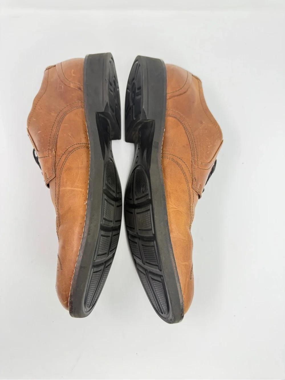 ECCO Derby Oxfords Brown Leather Wingtip Brogue Detail Dress Shoes Men's Size 45